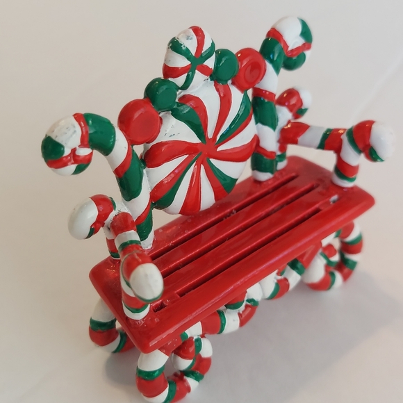 Dept 56 Village Candy Cane Bench - Picture 3 of 6